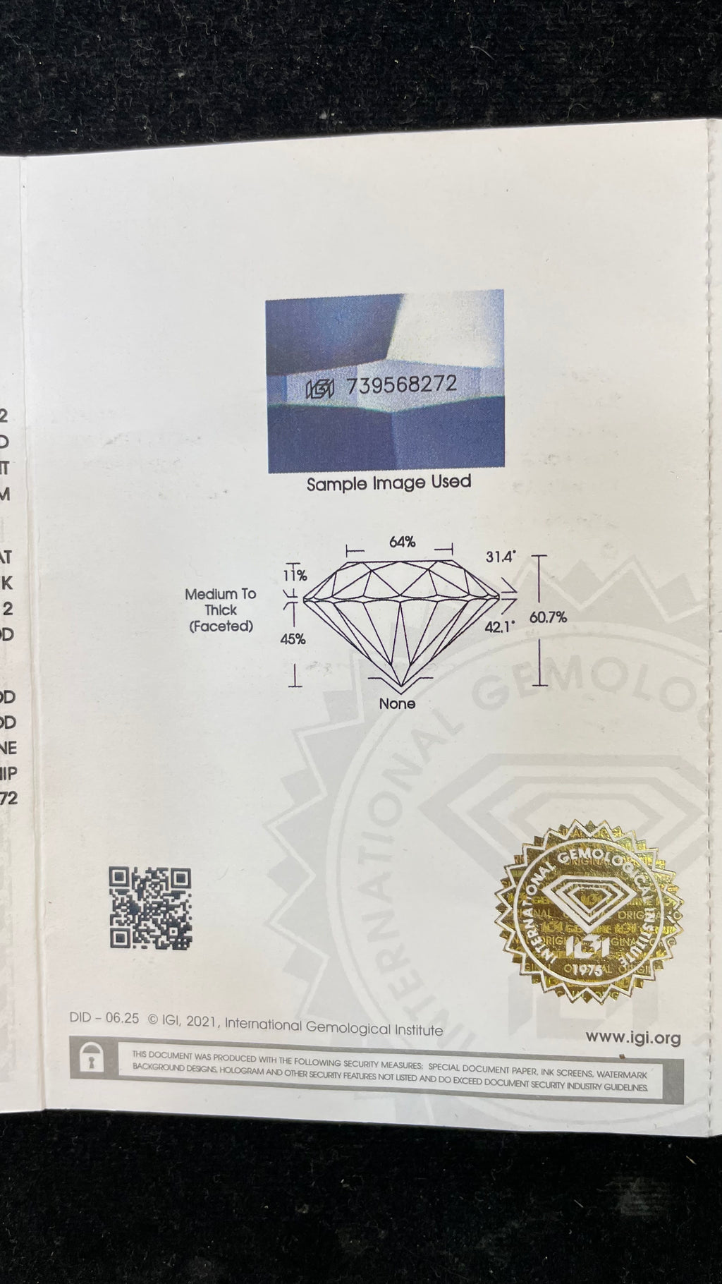Natural Diamond - 52 Cent.