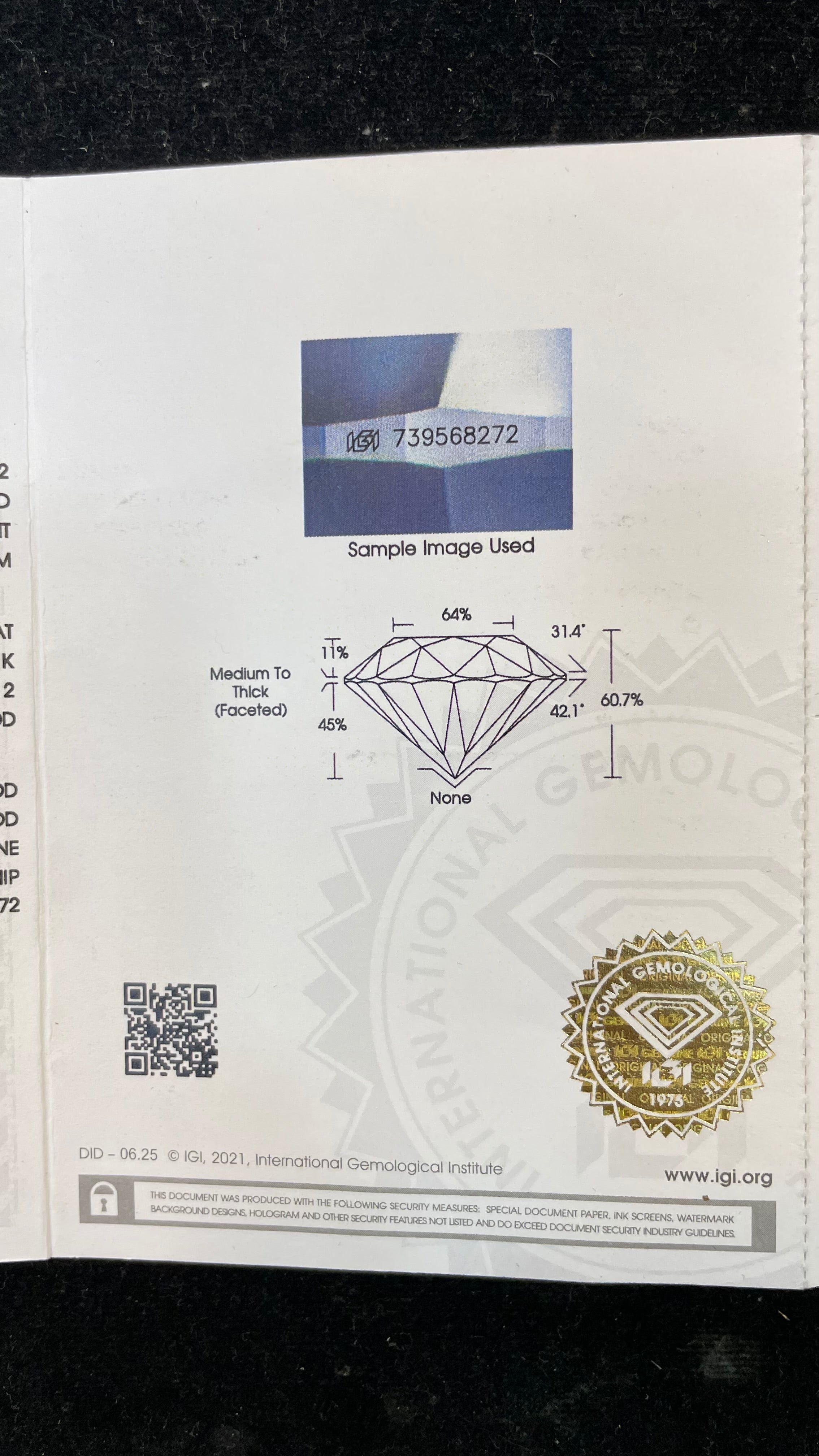 Natural Diamond - 52 Cent.